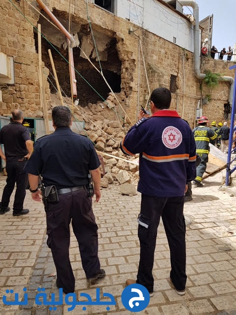 انهيار جدار قرب مطعم بالبلدة القديمة في عكا دون اصابات